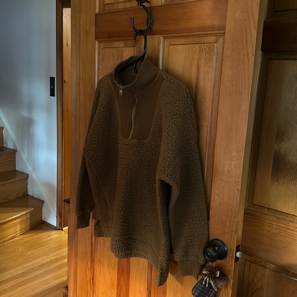 Aerie size medium quarter zip Sherpa fleece top